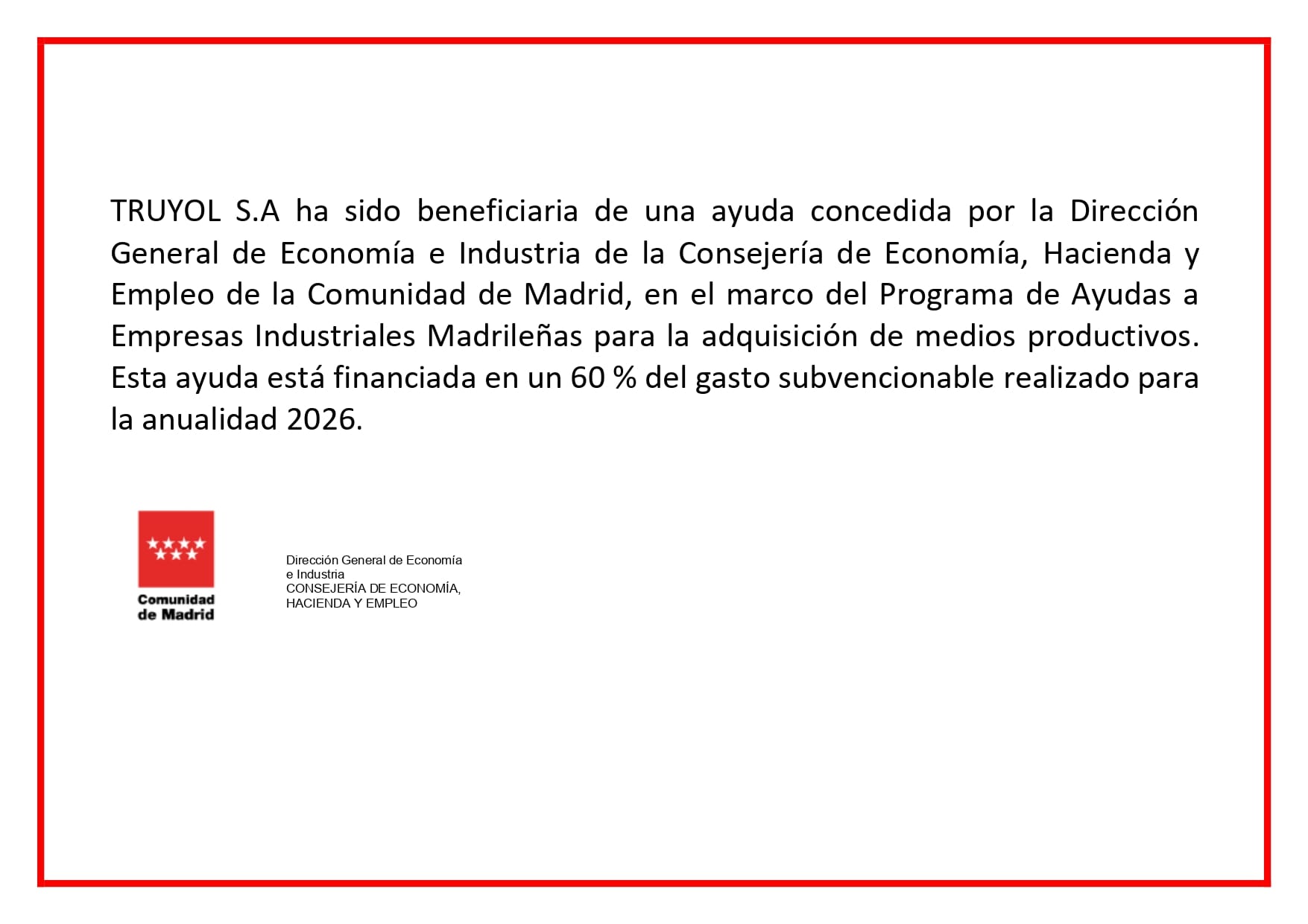 Adquisición de medios productivos