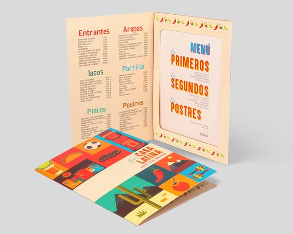 Cartas restaurante con bolsillo