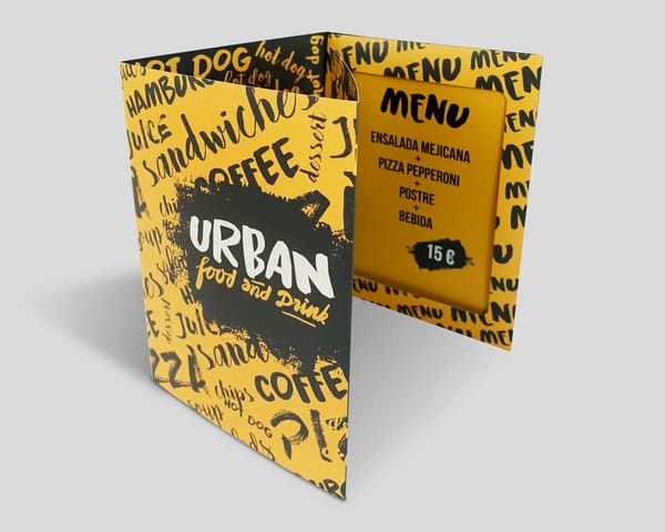 Cartas restaurante con bolsillo