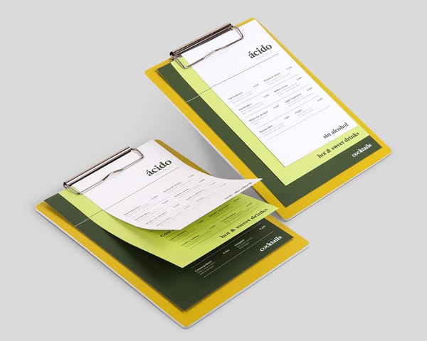 Cartas restaurante con pinza