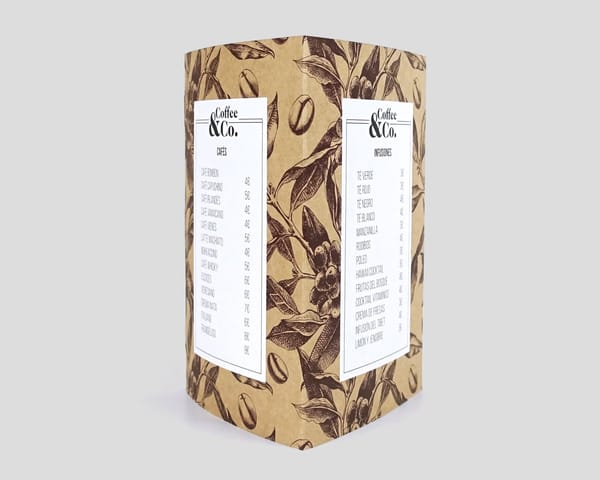 Cartas restaurante triangular