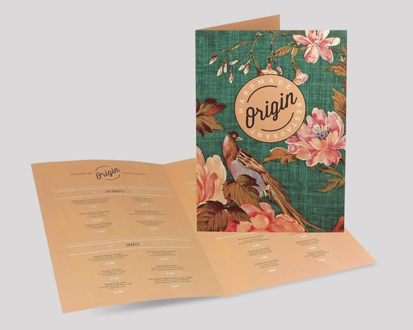 Cartas restaurante plegadas