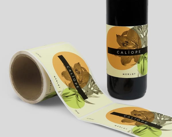 Etiquetas en bobina vino